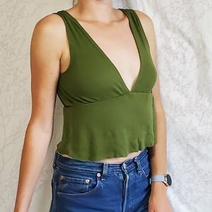 Urban Outfitters Flowy V Neck Crop Top